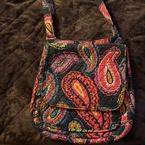 Vera Bradley Black and Red Paisley Crossbody Bag
